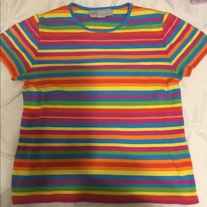 rainbow striped tee